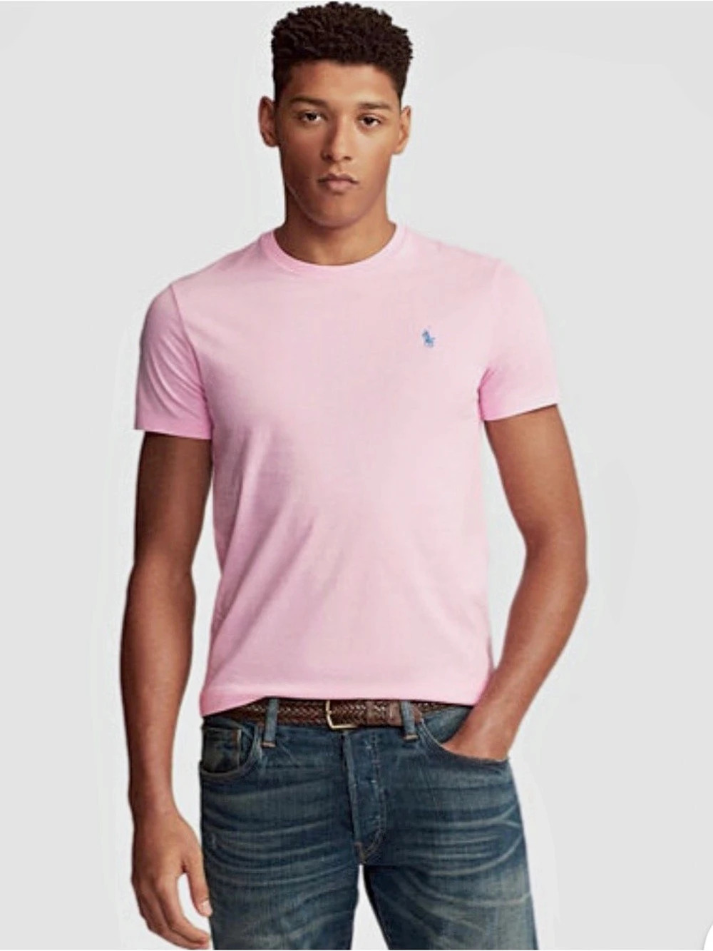 Polo Ralph Lauren Custom Slim-Fit Jersey Crewneck T-Shirt Pink Medium
